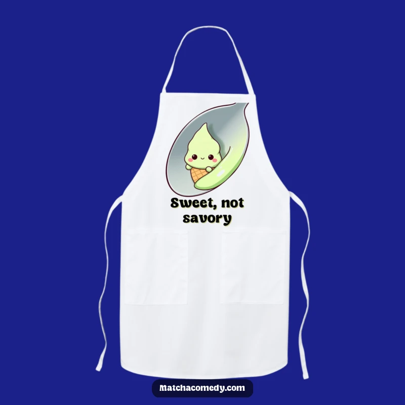 Funny Kawaii Matcha Ice Cream Apron - Cute Kitchen Fun