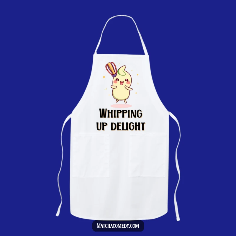 Funny Kawaii Matcha Whisk Apron - Kitchen Fun for Dancing Cooks