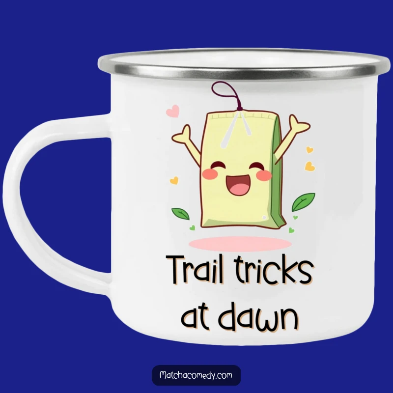 Durable Funny Matcha Tea Bag Camping Mug: Enjoy Drinks with Joyful Somersault