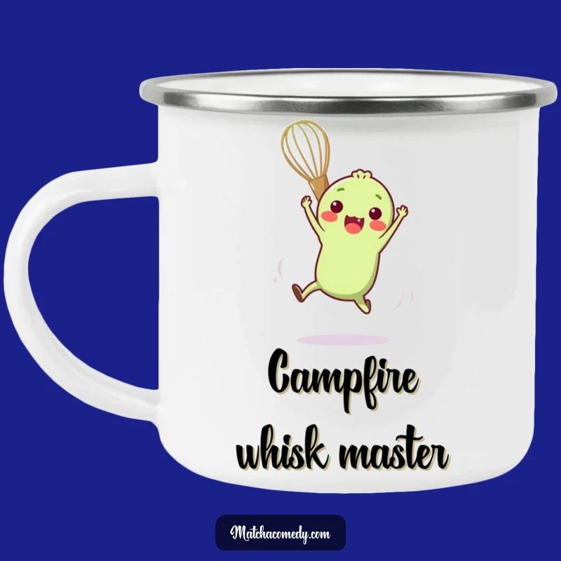 Funny Matcha Whisk Camping Mug for Agile Adventures and Playful Sips