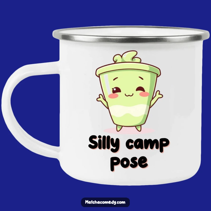 Funny Silly Matcha Camping Mug, Sip with a Smile