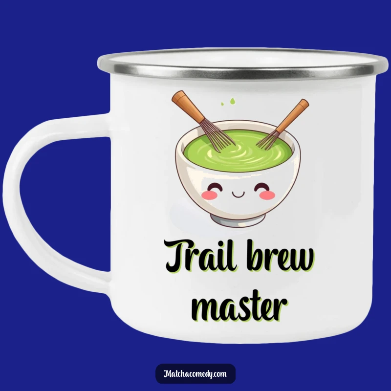Funny Matcha Whisking Bowl Enamel Camping Mug - Cute Outdoor Tea Gift