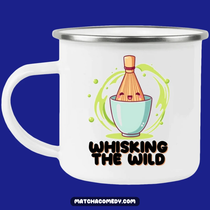 Funny Matcha Whisk Camping Mug: Spin Your Way Through Adventure with This Cheerful Mug!