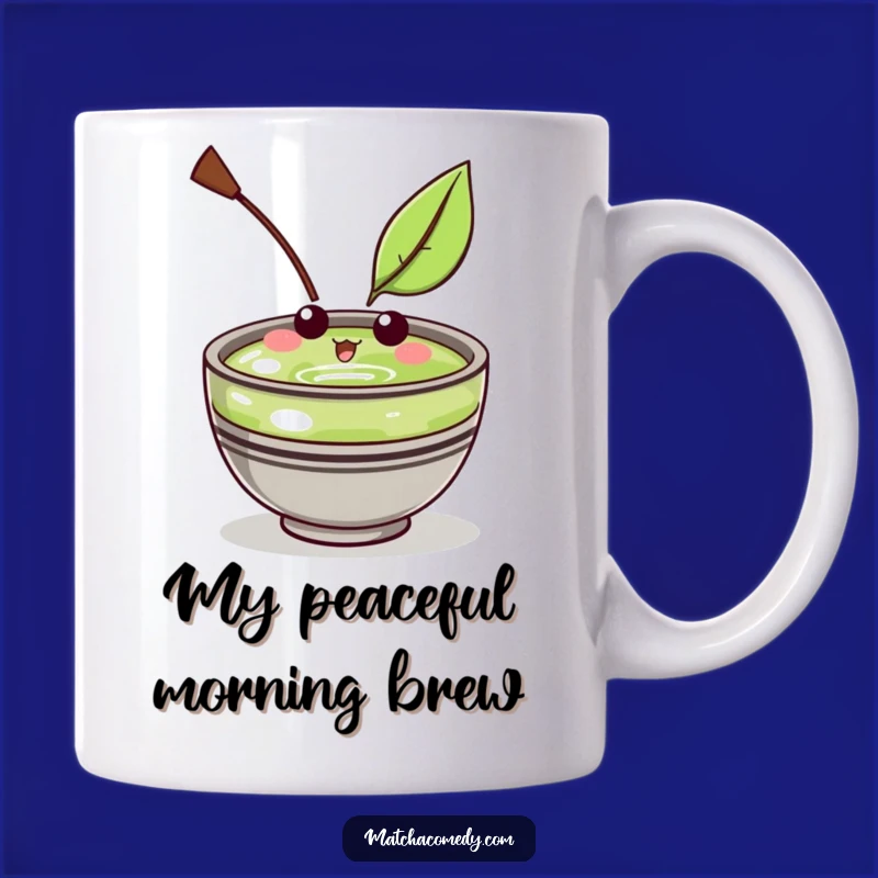 Funny Kawaii Matcha Bowl Mug: Amused Leaf Moment, Perfect Funny Gift for Zen Lovers