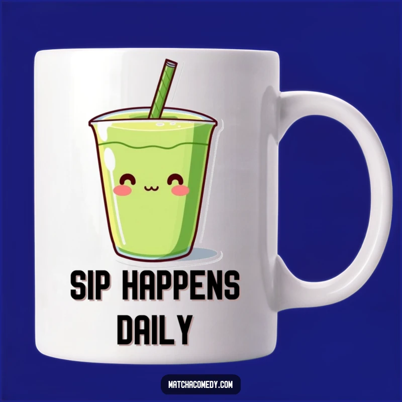 Funny Kawaii Matcha Straw Mug - Quirky Character, Perfect Hilarious Matcha Gift