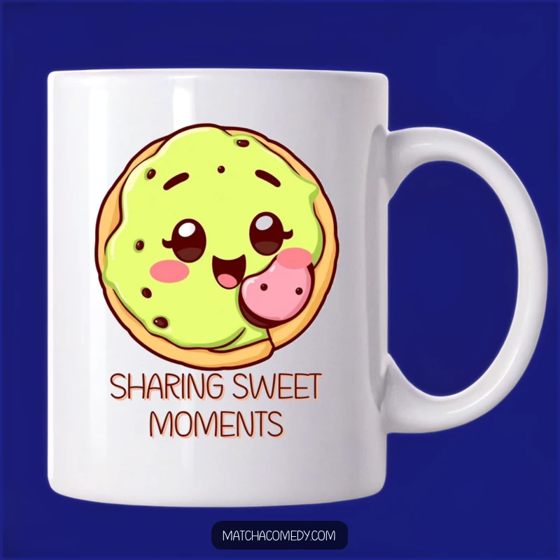 Funny Matcha Cookie Mug: Happy Kawaii Cookie Offering Bite, Perfect Gift