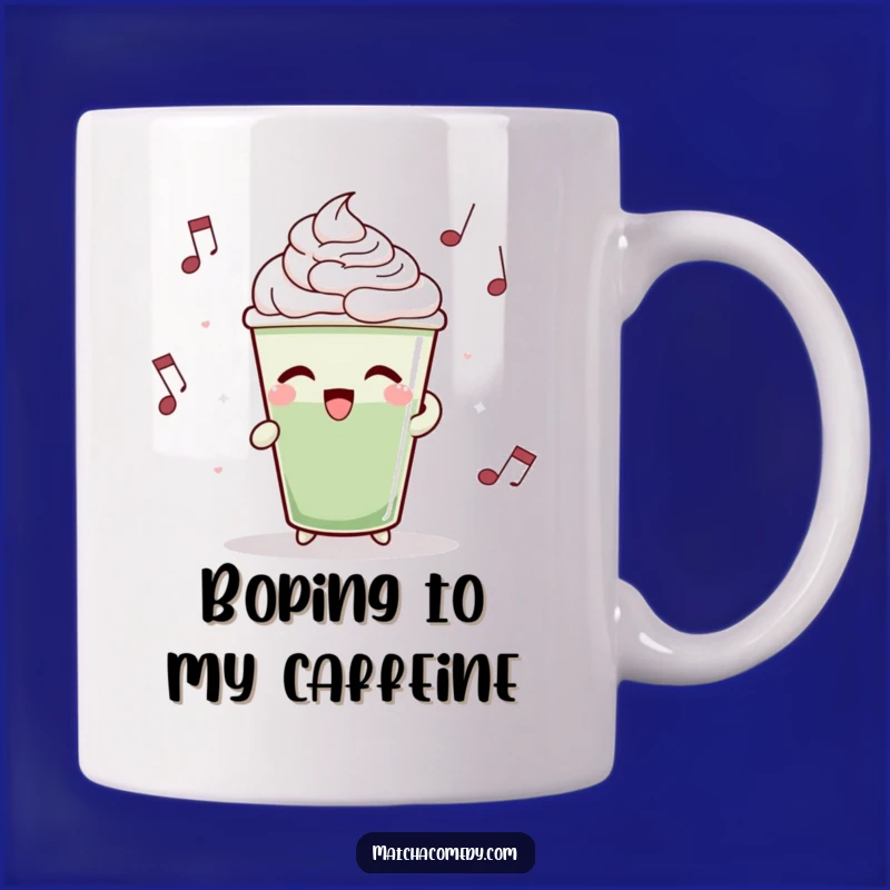 Funny Matcha Latte Mug: Dancing to Music Design, Lively Brew Cup, Perfect Funny Gift!