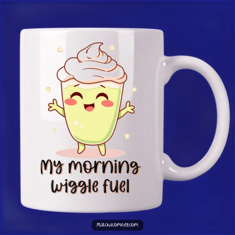 Funny Matcha Latte Shimmy Mug: A Cheerful Character's Frothy Dance, Perfect Gift!