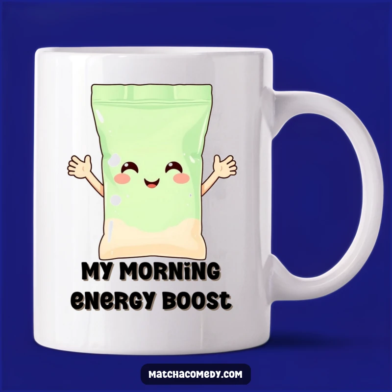Funny Matcha Powder Bag Mug: A Cheerful Greeting for Your Day!