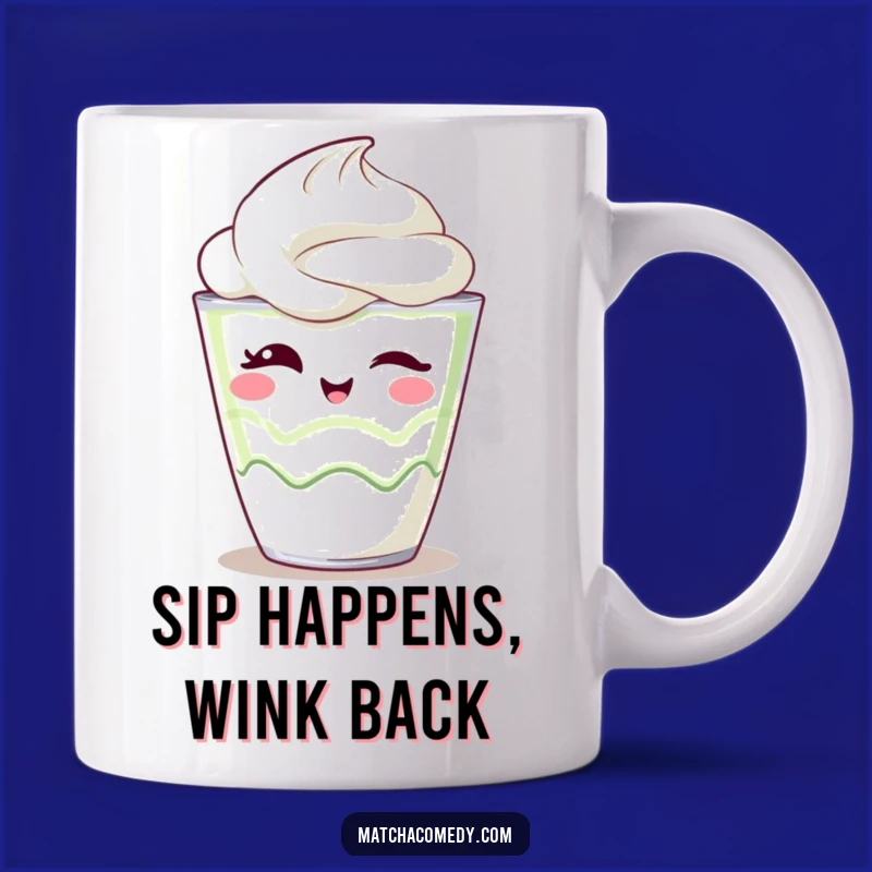 Funny Kawaii Matcha Parfait Mug - Playful Dessert Drinkware Gift