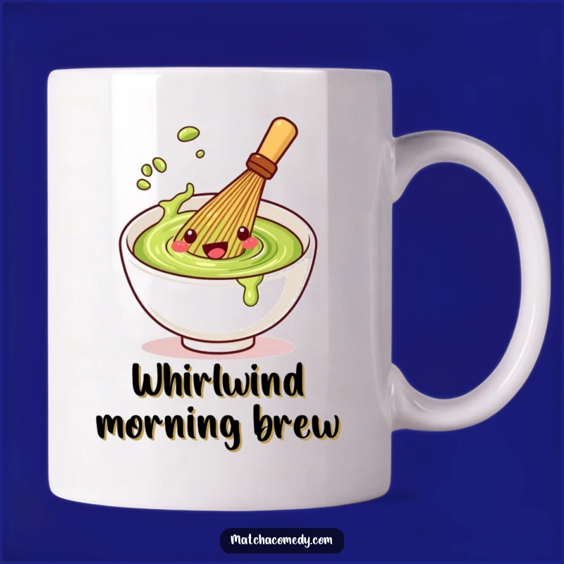 Funny Matcha Whisk Spin Mug: Kawaii Character, Perfect Whisking Gift Idea