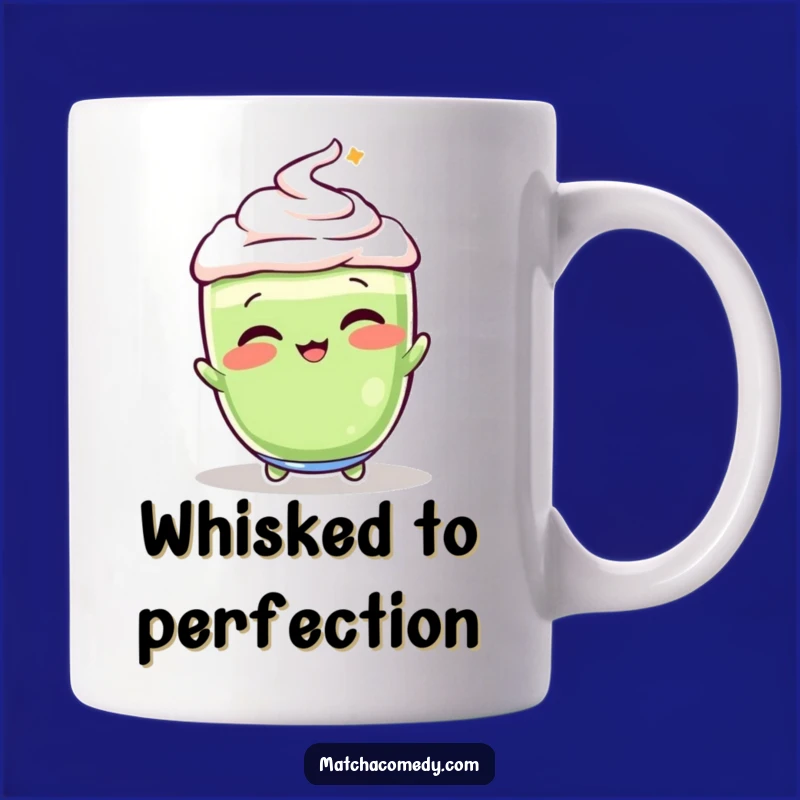 Funny Matcha Latte Whisking Mug: Lively Sip of Morning Joy!