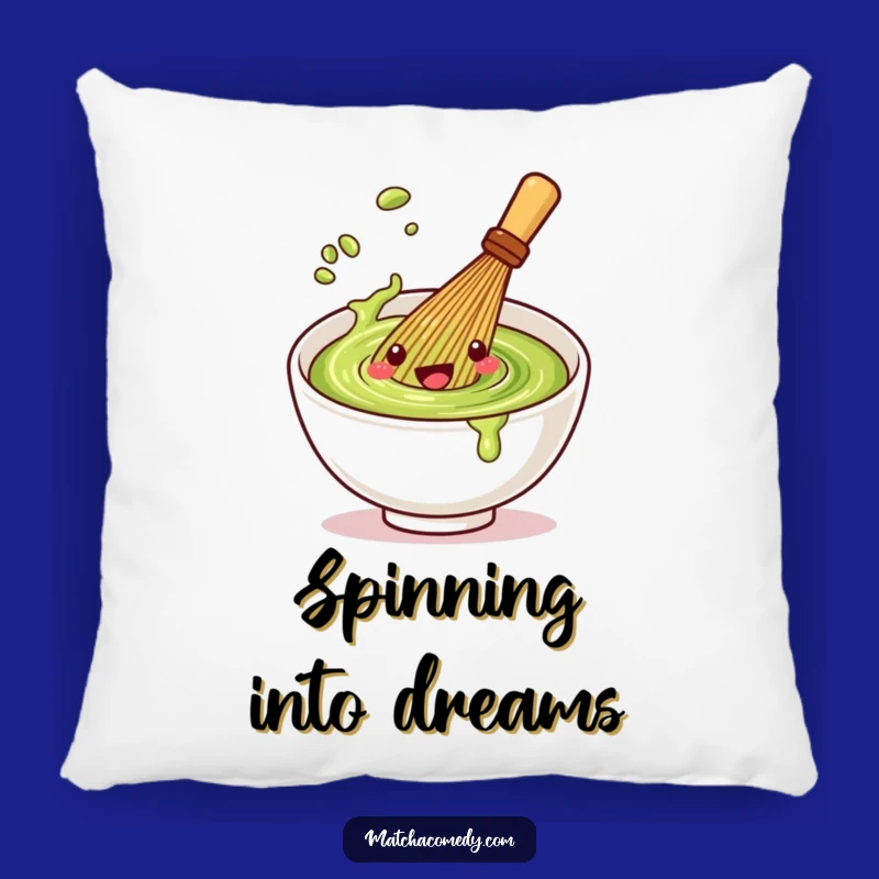 Comfortable Funny Matcha Whisk Spin Pillow: Kawaii Accent, Great Gift
