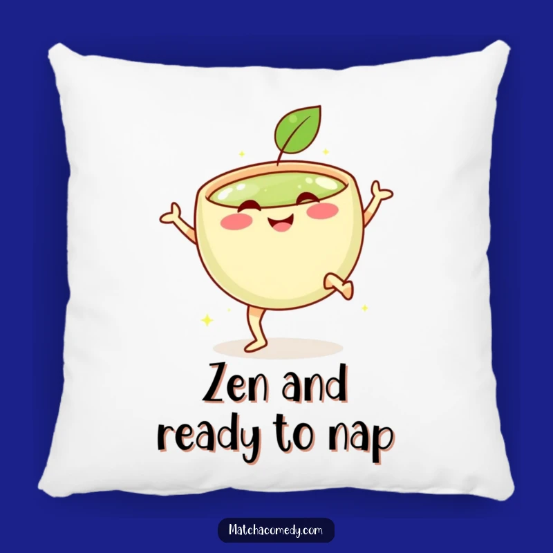 Comforting Funny Matcha Kick Pillow for Energetic Relaxation