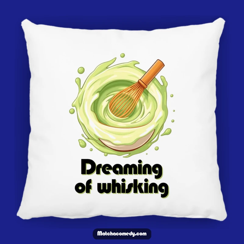 Cozy Funny Matcha Whisk Vortex Pillow, Soft & Joyful Decor Accent