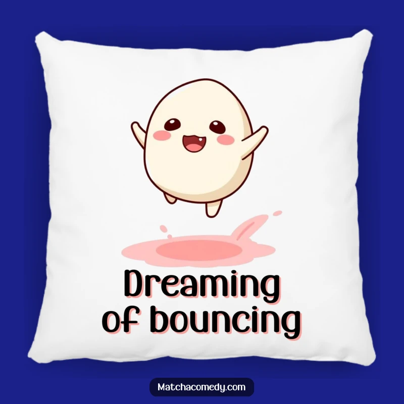 Funny Kawaii Matcha Mochi Leap Pillow: Joyful Comfort with Powder Trail