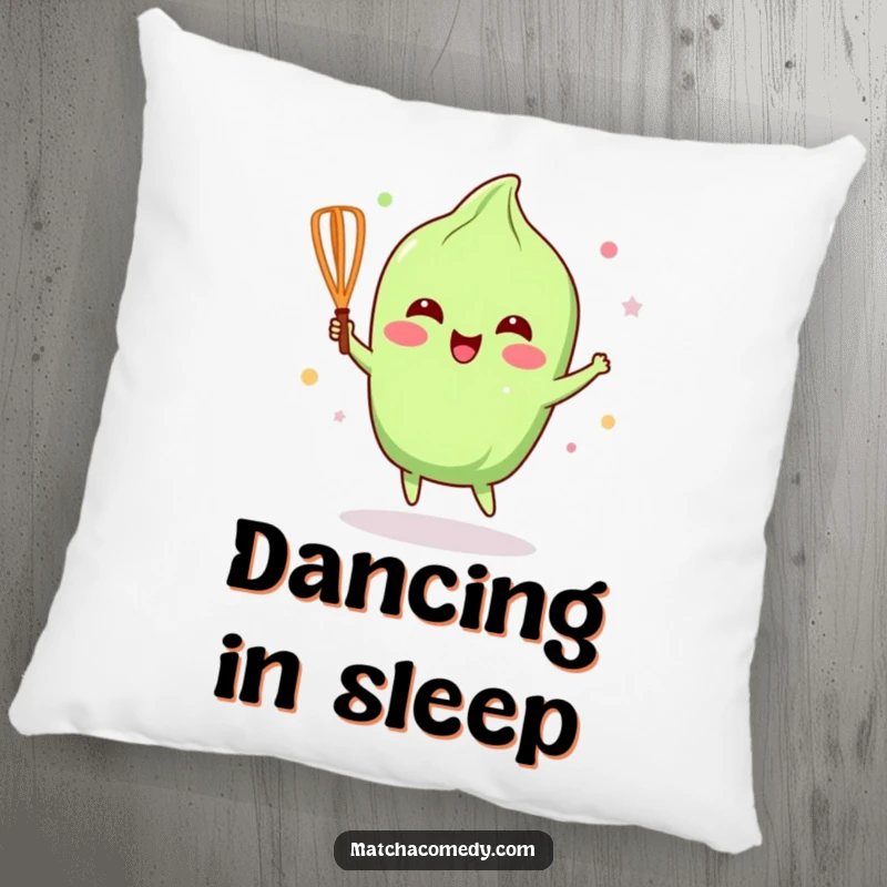 Funny Matcha Whisk Pillow: A kawaii matcha whisk dances with pure glee, adding a touch of fun to any seating area.