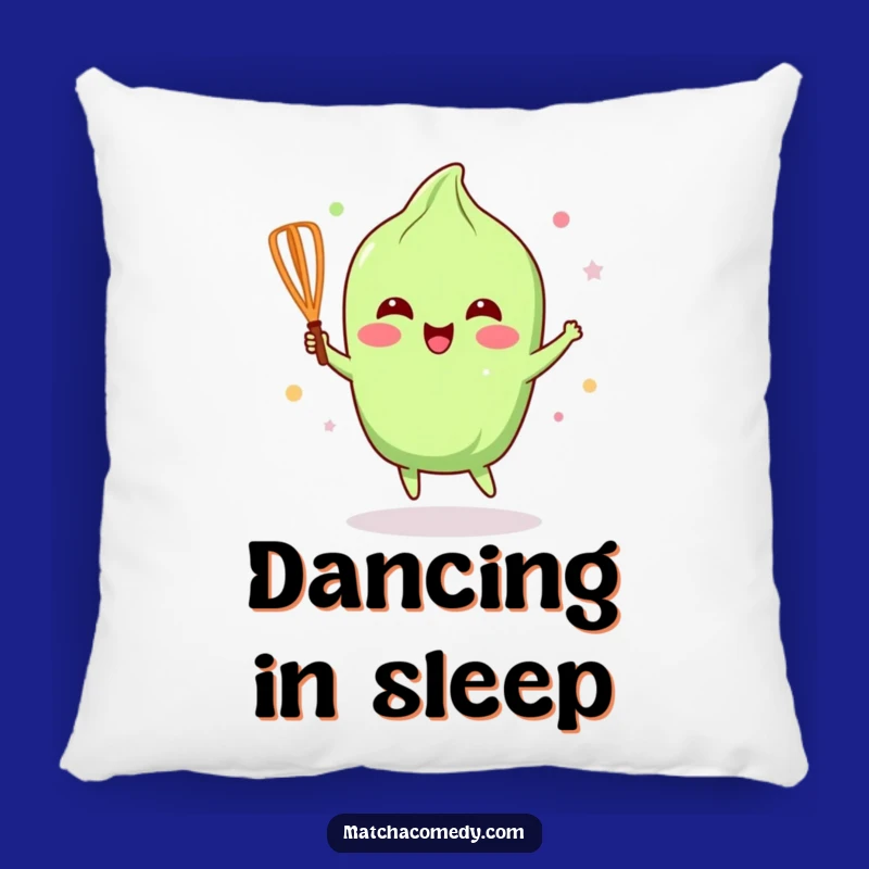 Funny Happy Matcha Whisk Pillow: Cozy & Joyful Accent Gift