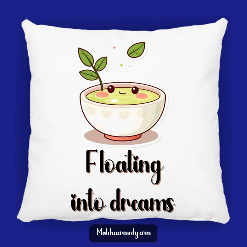 Funny Kawaii Matcha Bowl Pillow - Cozy Amused Character, Perfect Gift