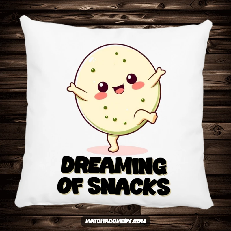 Funny Kawaii matcha cookie pillow in a cartwheeling pose, offering soft and humorous decor for relaxation, a great gift option.