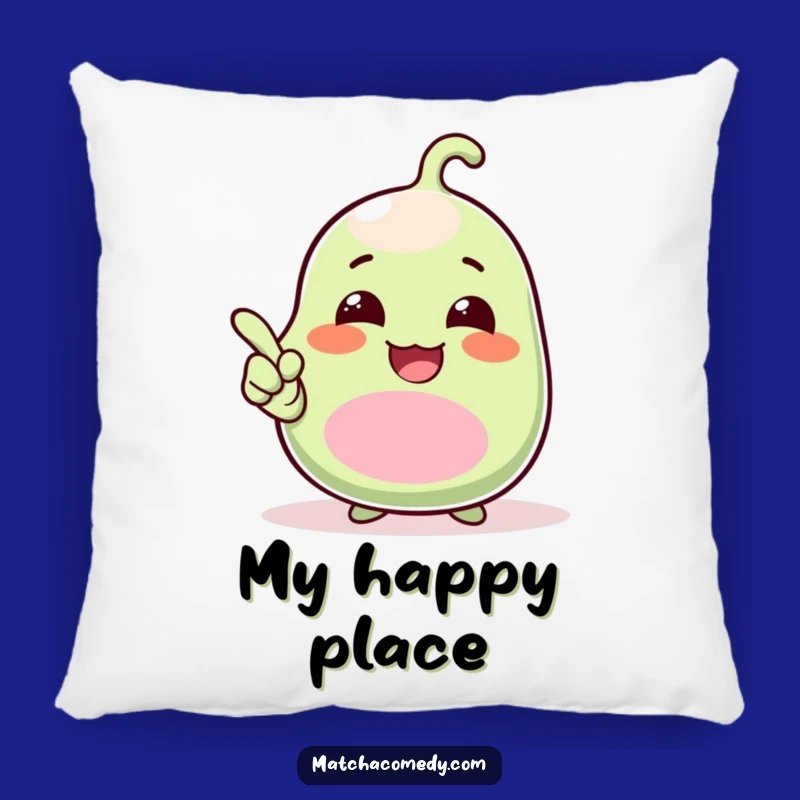 Funny Kawaii Matcha Bean Pillow: Giggling & Pointing - Cozy Comfort - Perfect Funny Gift!