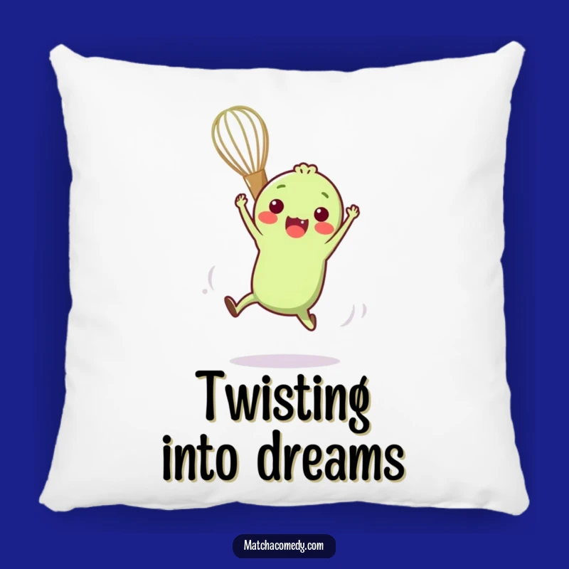 Comforting Funny Matcha Whisk Pillow for Playful Decor