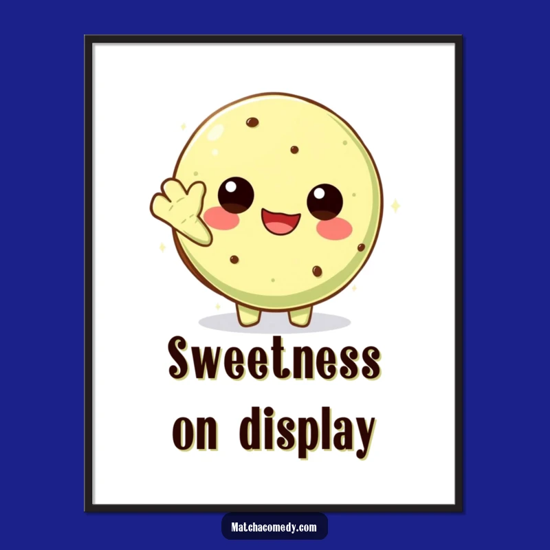 Funny Kawaii Matcha Cookie Digital Art: Cheerful Wave Print, Instant Funny Gift Download