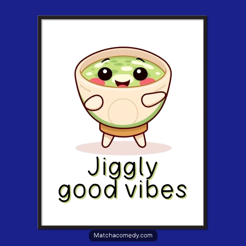 Funny Matcha Bowl Digital Art: Dancing Jig Design, Instant Cheerful Decor, Great Funny Gift!