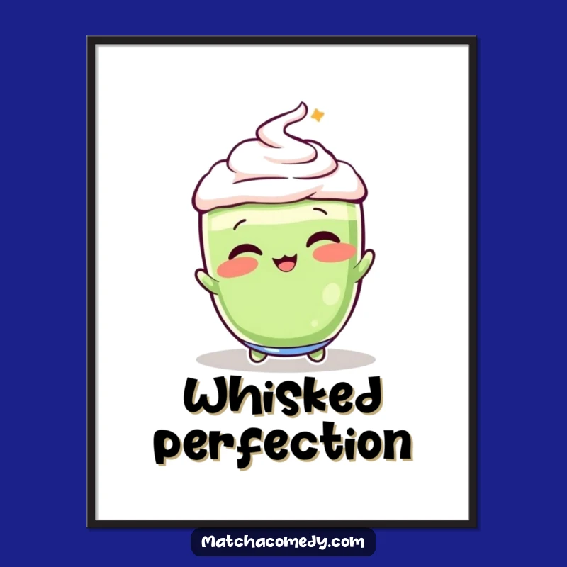 Funny Matcha Latte Whisking Digital Print: Instant Vibrant Decor!