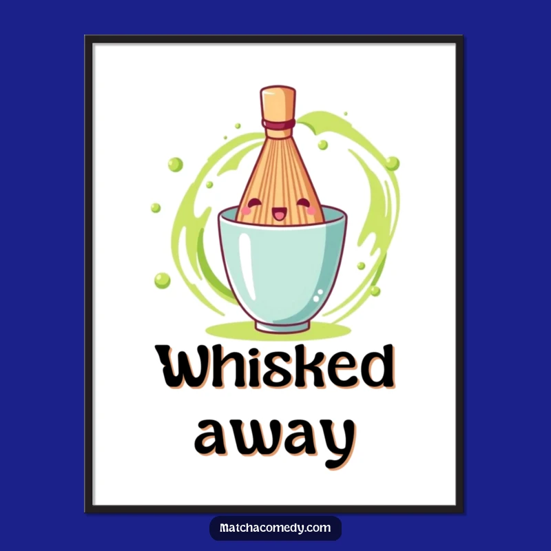 Funny Matcha Whisk Digital Art: Energetic Spinning Design, Instant Cheerful Decor, Great Funny Gift!