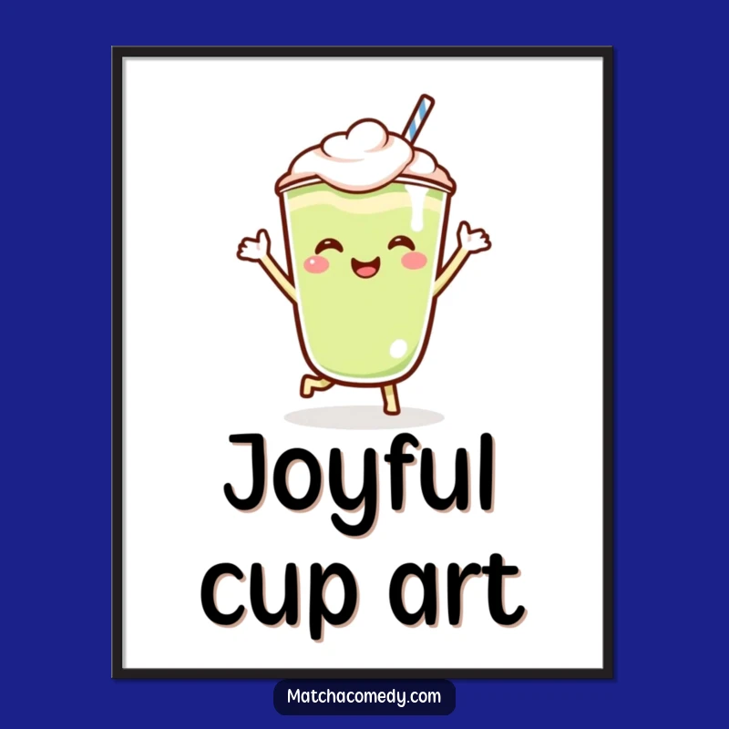 Funny Kawaii Matcha Latte Jig Digital Print: Instant Joyful Art, Perfect Gift