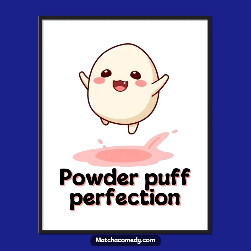 Funny Kawaii Matcha Mochi Leap Digital Art: Joyful Powder Trail Instant Print