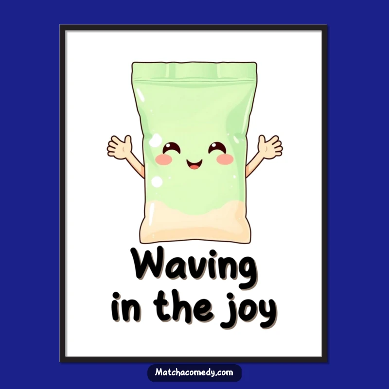 Funny Matcha Powder Bag Digital Art: Instant Cheerful Decor!