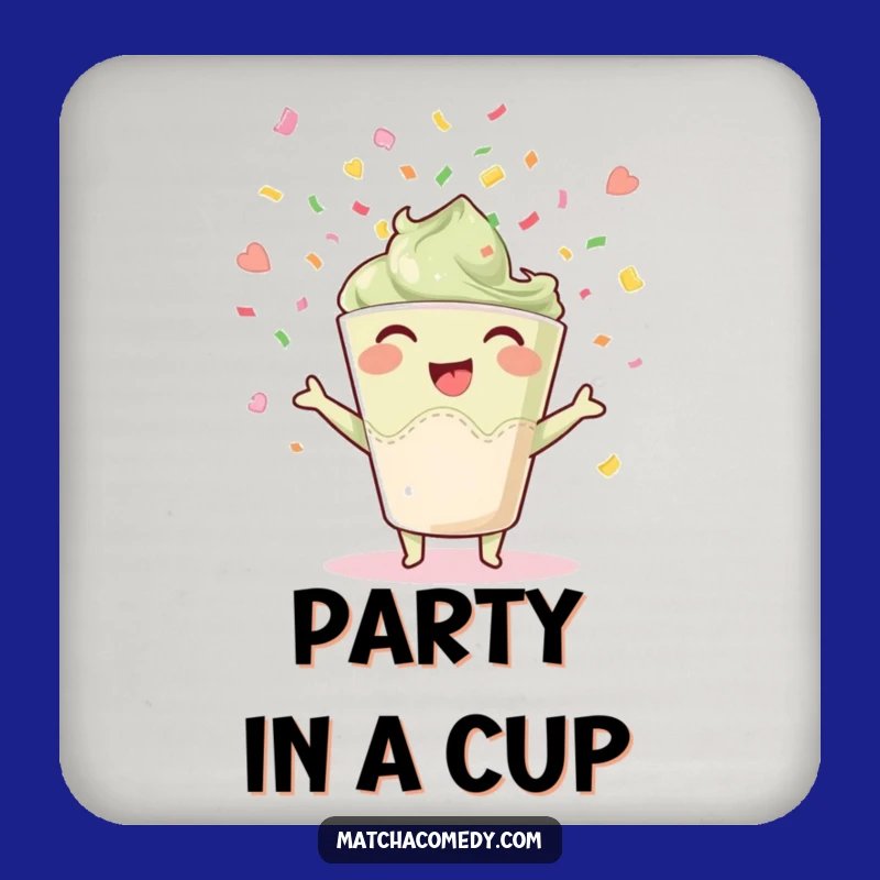 Funny Festive Matcha Coaster, Add Cheer to Your Table