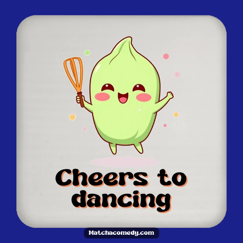 Funny Happy Matcha Whisk Coaster: Joyful Drink Protector Gift