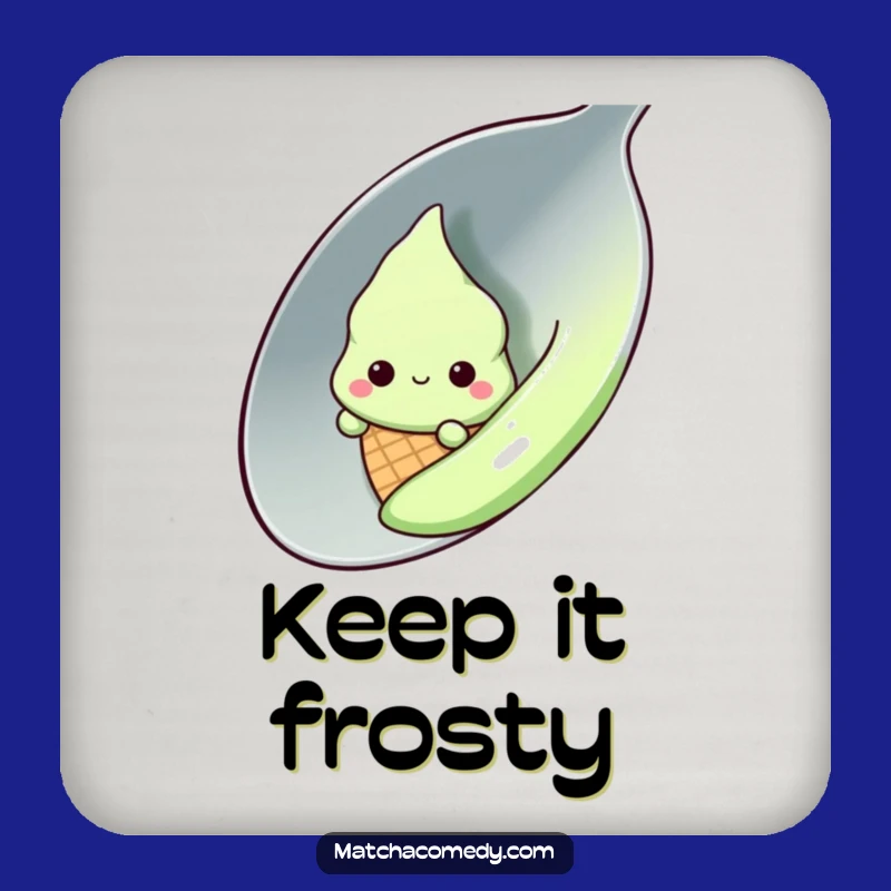 Funny Kawaii Matcha Ice Cream Coaster - Protect Surfaces with Cuteness