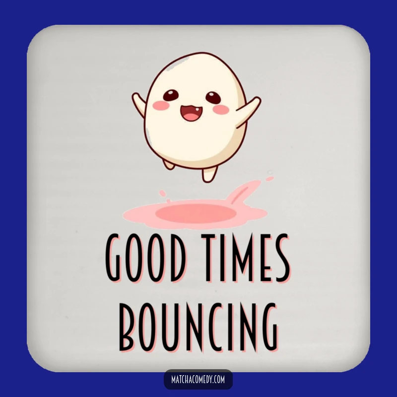 Funny Kawaii Matcha Mochi Leap Coaster: Joyful Protection with Powder Trail