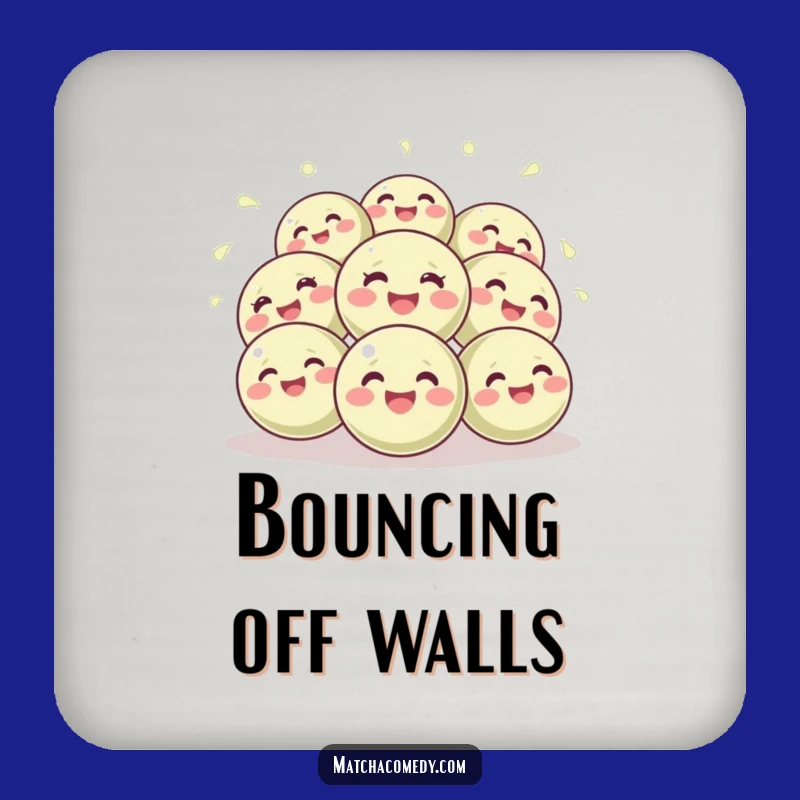 Funny Matcha Balls Coasters: Protect Surfaces with Joyful, Bouncing Tea Charm