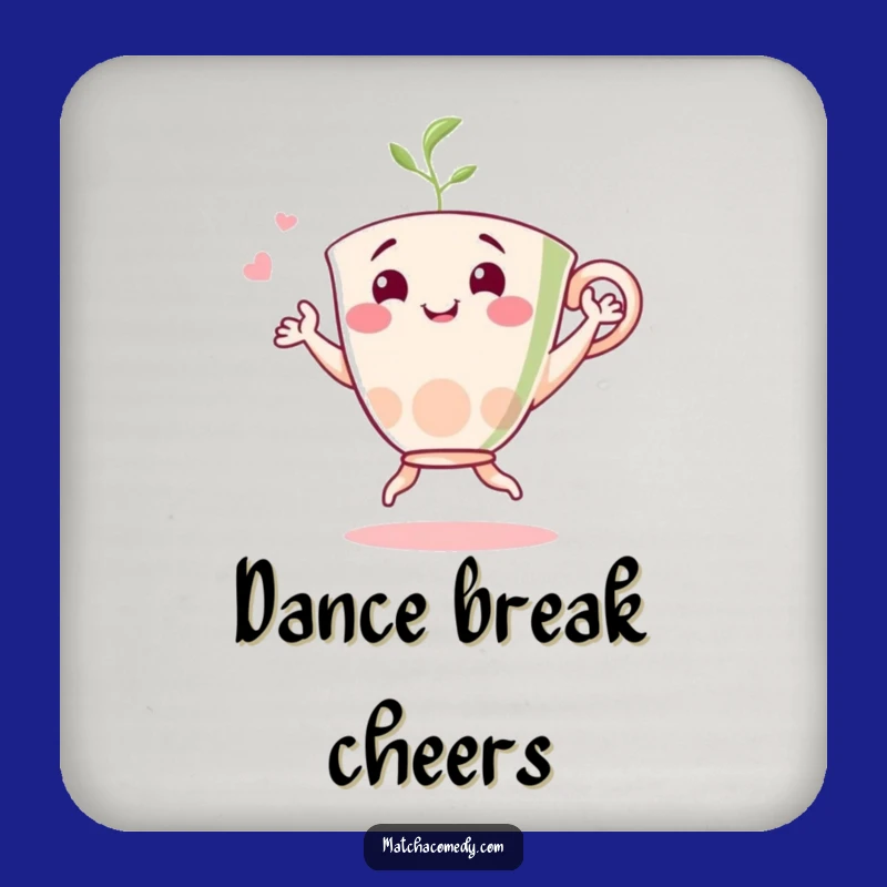 Funny Matcha Dancer Drink Coaster: Protect Surfaces with Cheerful Tea Humor