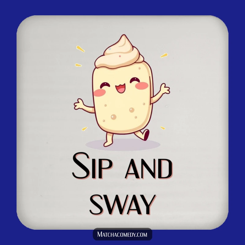 Funny Matcha Dessert Dance Coaster: Protect Surfaces with Hilarious Art