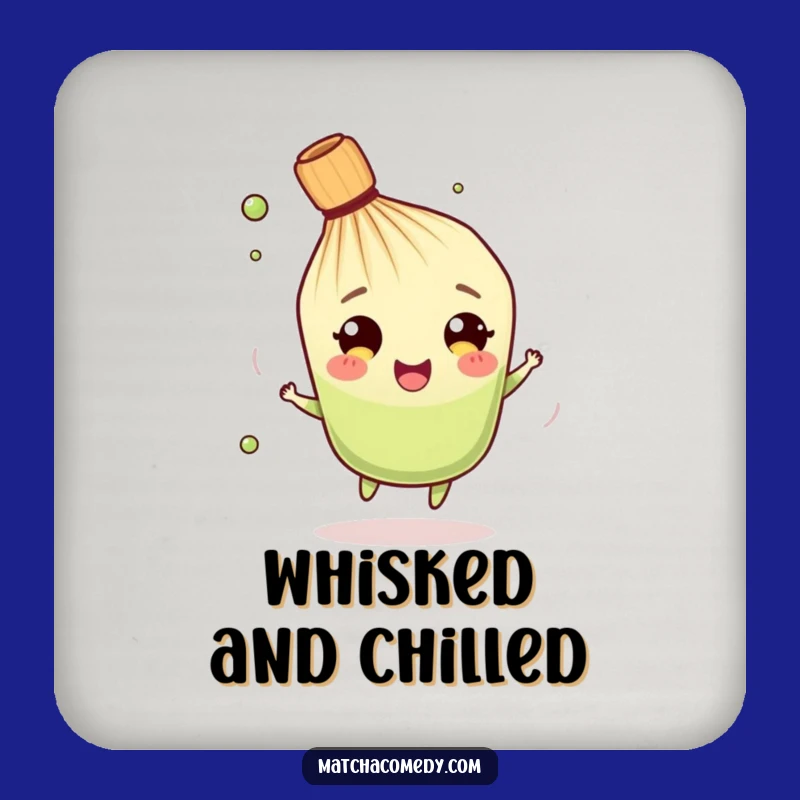 Funny Matcha Whisk Coaster: Protect Surfaces with Smiles - Cute Funny Gift!