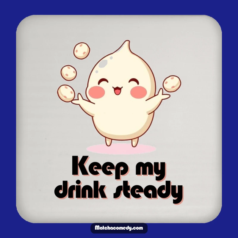 Funny Matcha Mochi Juggling Coaster: Stylish Protection with Sweet Humor