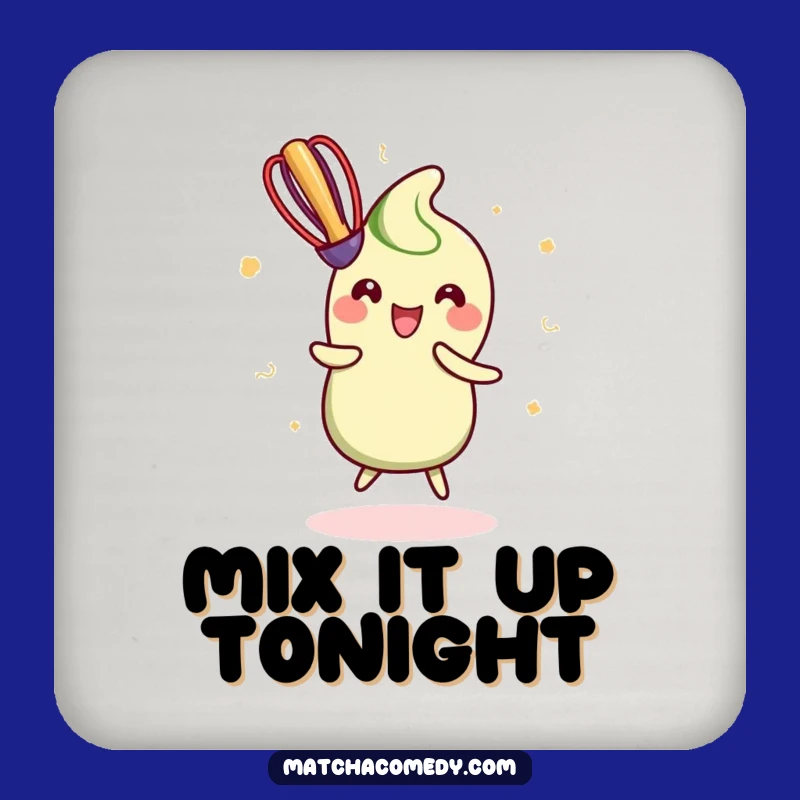 Funny Kawaii Matcha Whisk Coaster - Protect Surfaces with Rhythm