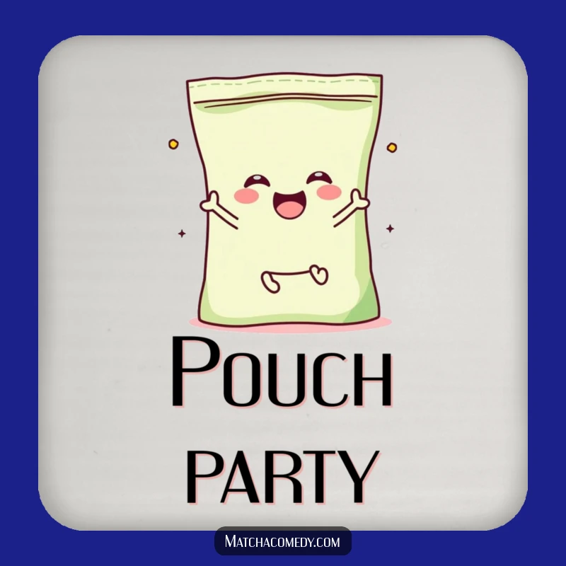 Funny Matcha Powder Bag Jump Coaster: Kawaii Character's Joyful Leap Drink Saver, Gift!
