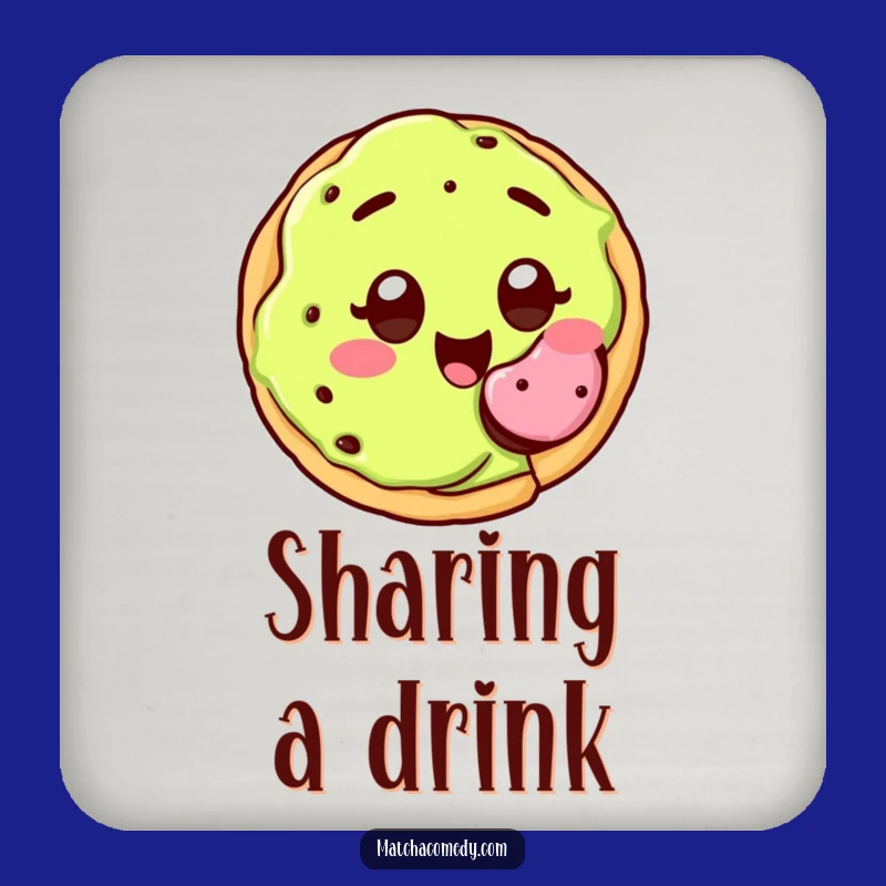 Funny Matcha Cookie Coaster: Happy Kawaii Cookie Offering Bite Protector