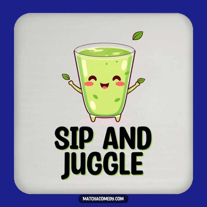 Funny Kawaii Matcha Juggling Coaster: Happy Protection with Flair