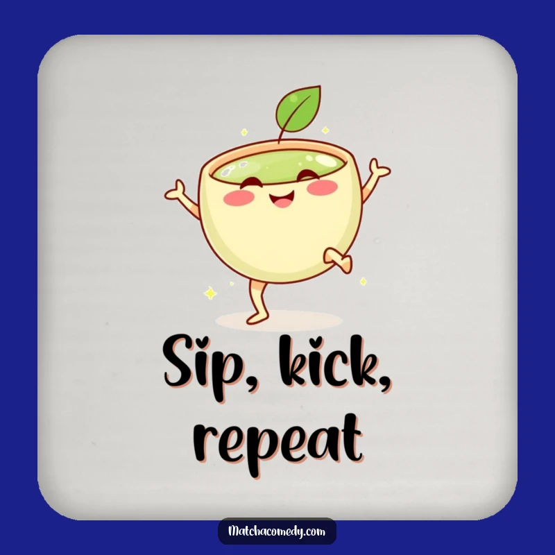 Funny Matcha Kick Coasters for Energetic Tables and Drink Protection