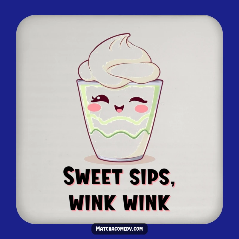 Funny Kawaii Matcha Parfait Coaster - Protect Surfaces with Sweetness