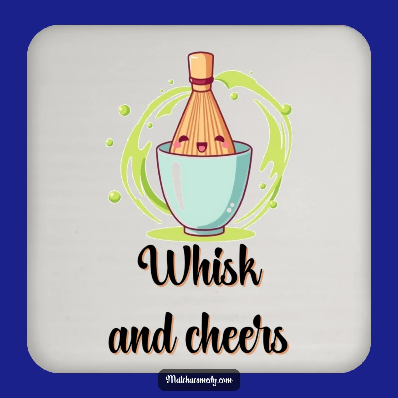 Funny Matcha Whisk Coaster: Protect Surfaces with Spinning Cheer, Unique Funny Gift!
