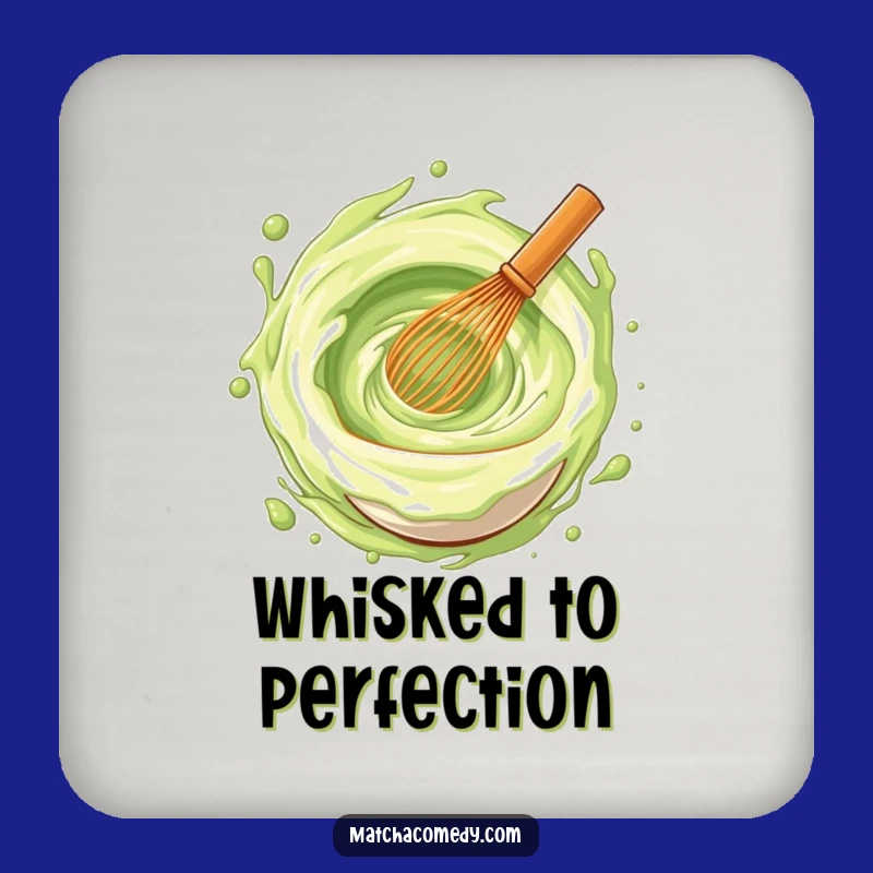 Funny Matcha Whisk Joy Vortex Coasters (Set of 4), Protect Surfaces Hilariously